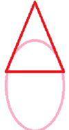 Создаем овал и сверху пририсовываем треугольник